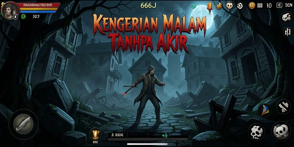 Tangkapan layar gameplay menakutkan di 666J dengan suasana misterius.