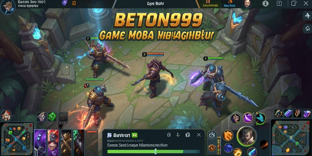 Tangkapan layar BETON999 menampilkan aksi intens dalam pertarungan MOBA.