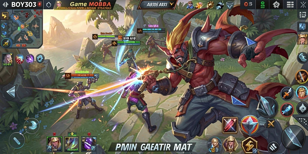 Screenshot gameplay BOY303 dengan pertarungan seru antarpemain.