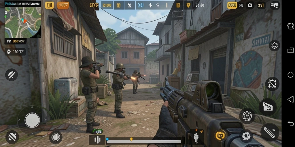 Tampilan gameplay seru dalam C0077 dengan aksi TPS yang mendebarkan.