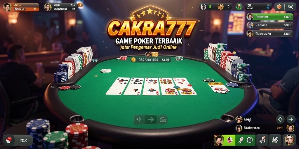 Screenshot gameplay seru CAKRA777 menampilkan pertarungan strategi poker.