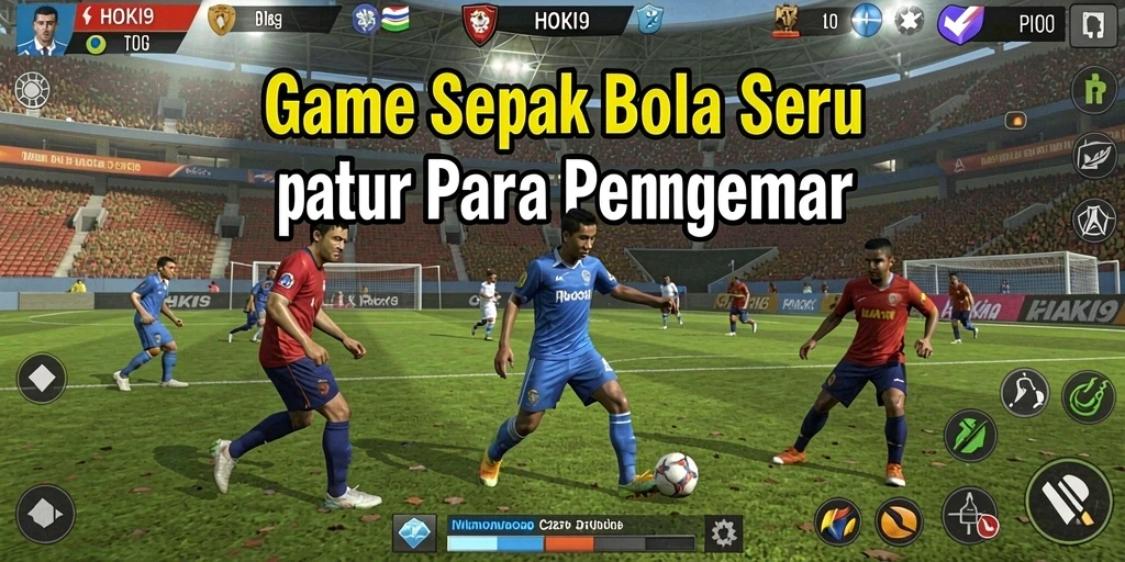 Gameplay HOKI9 yang menampilkan aksi sepak bola yang mendebarkan.
