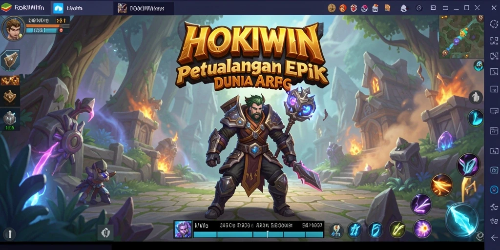 Tampilan gameplay HOKIWIN yang penuh aksi dalam dunia ARPG.