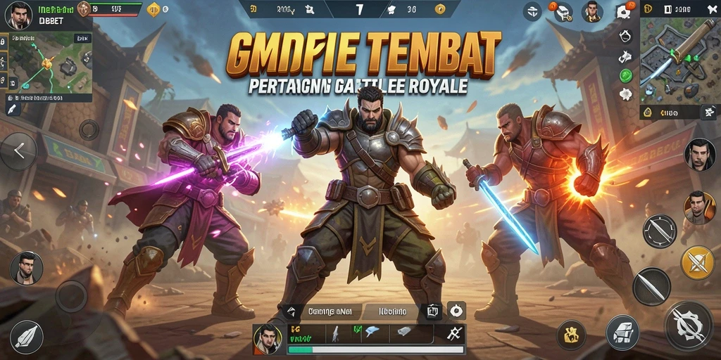 Screenshot gameplay IDEBET yang menampilkan aksi Battle Royale yang intens.
