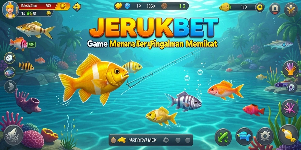 Screenshot gameplay JERUKBET yang menunjukkan aksi memancing seru.