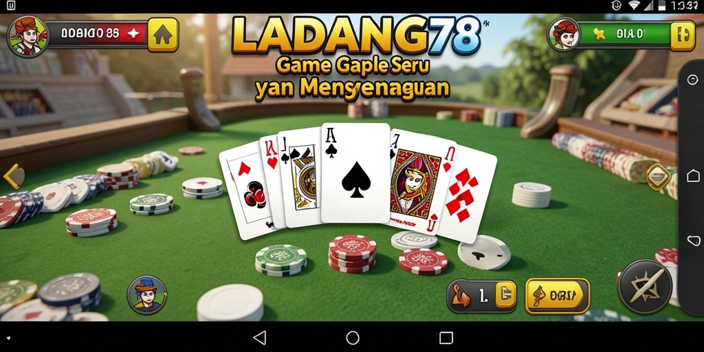 Tangkapan layar LADANG78 menampilkan gameplay Gaple yang seru dan interaktif.