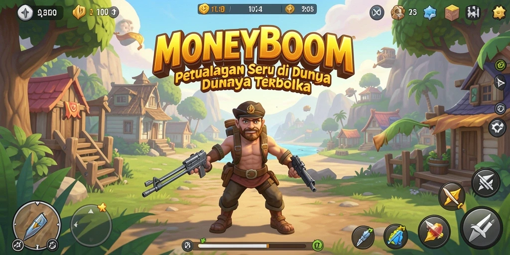 Tampilan gameplay <strong>MONEYBOOM</strong> yang menakjubkan di dunia terbuka.