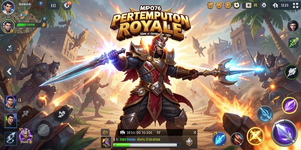 Tampilan aksi seru dalam game Battle Royale MPO76.