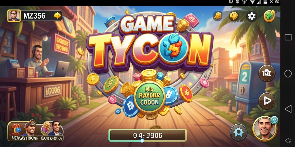 Tangkap layar gameplay MZ356 yang menampilkan strategi Tycoon yang menarik.