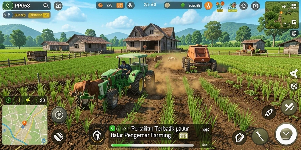 Tampilkan gameplay menawan di PGG68 dengan aktivitas bertani.