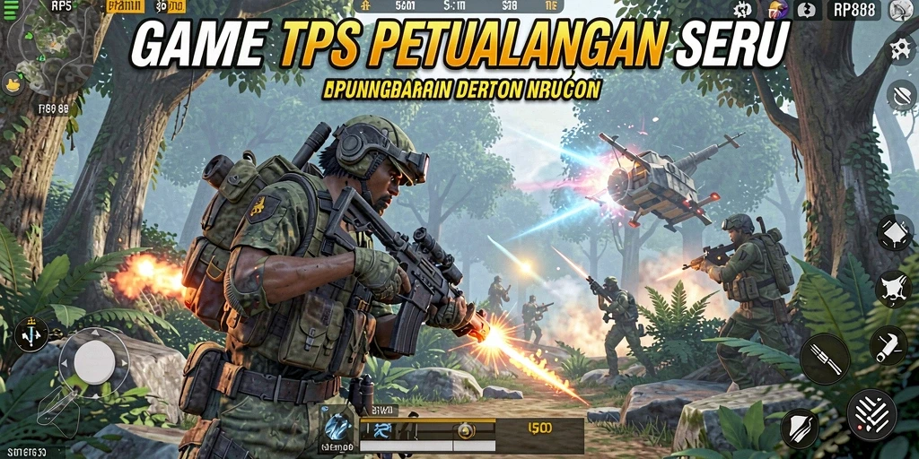 Screenshot gameplay RP888 dengan aksi tembak-menembak yang seru.