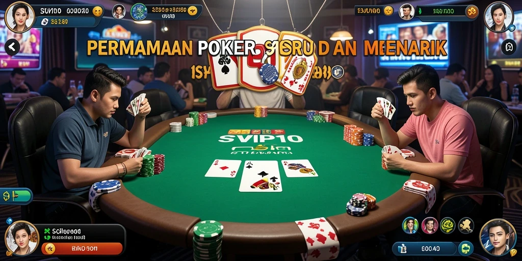 Tangkapan layar gameplay Poker SVIP10 menampilkan suasana bermain yang menarik.