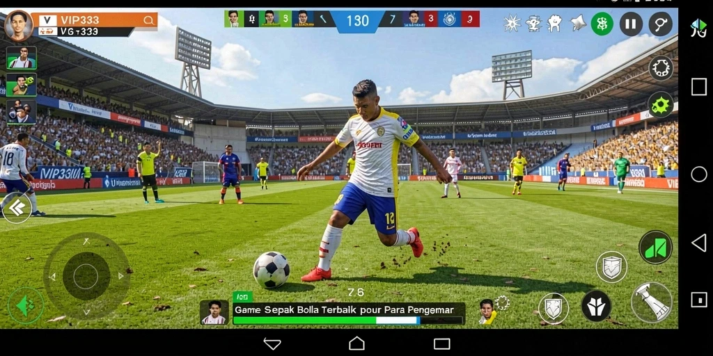 Tangkapan layar VIP333 menampilkan aksi menarik dalam permainan sepak bola.